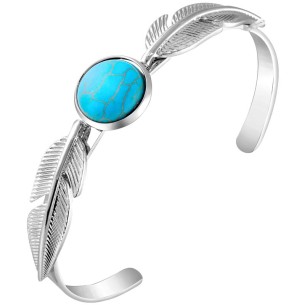 Bracelet FAVEDRO Turquoise Silver Jonc réglable flexible...