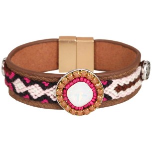 Bracelet BOLIVAR Pink Gold Manchette souple Ethnique Rose...