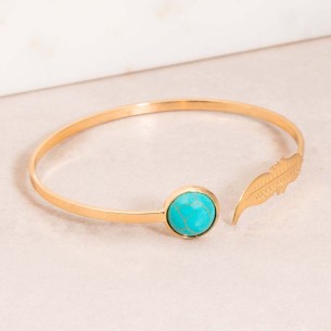 Bracelet PEDROSA Turquoise Gold Jonc réglable flexible...