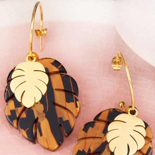 Boucles d'oreilles WILD NATURE STEEL TIGER...