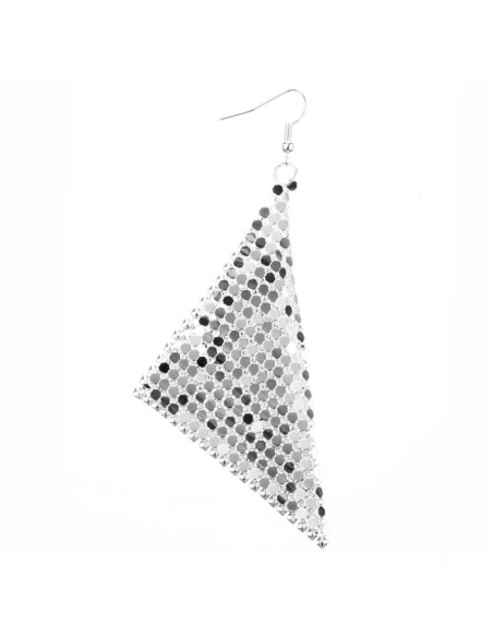 Boucles d'oreilles LYDIA Silver Pendantes longues Cotte de maille Argentée à l'argent fin