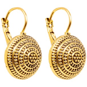 Boucles d'oreilles UMATOL Black Gold Dormeuses courtes Antique Doré et Noir Laiton doré à l'or fin 2