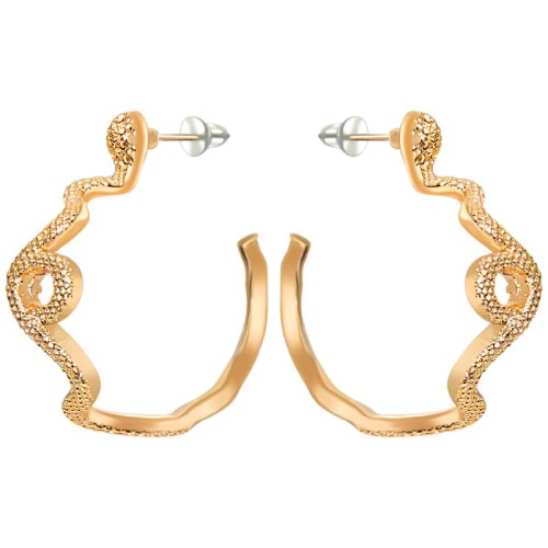 SNALI Gold Earrings Openwork Creoles Golden...