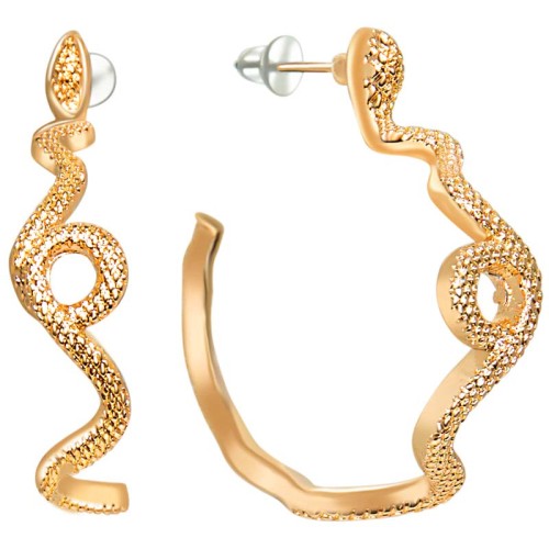 Boucles d'oreilles SNALI Gold Créoles ajourées Serpent Doré Laiton doré à l'or fin