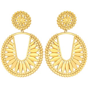 PALMOKI STEEL Gold earrings Openwork pendants Golden Crown Stainless steel gilded with fine gold 2