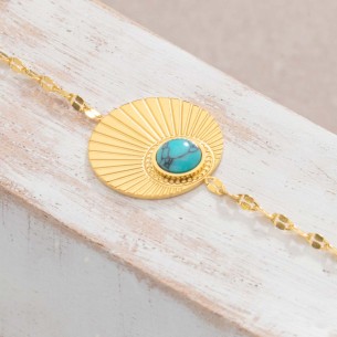 Bijoux bracelet fin MOARA Turquoise Gold Menthe À l'O acier inoxydable doré solaire Bijoux Sauvages
