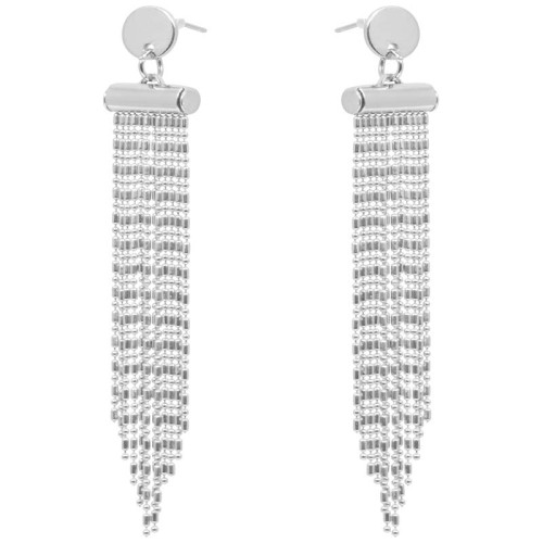 Boucles d'oreilles CELENA Silver Pendantes à pendentif Frange Argenté Rhodium