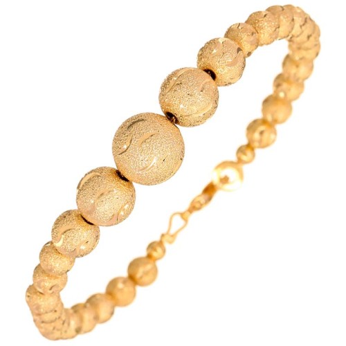 Bracelet SIGALONE Gold Bracelet chaine souple Boules sablées en chute Doré Laiton doré à l'or fin