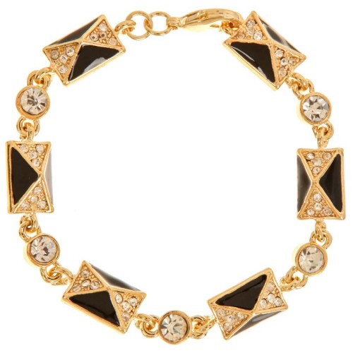 Bracelet SANDO Black & White Gold Bracelet chaine souple Bicolore Doré et Noir Blanc Laiton doré à l'or fin