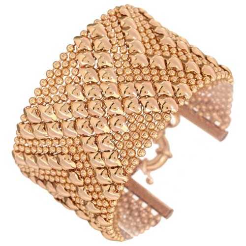 Bracelet ARMURIA Gold Manchette chaine souple Cotte de maille Doré Laiton doré à l'or fin