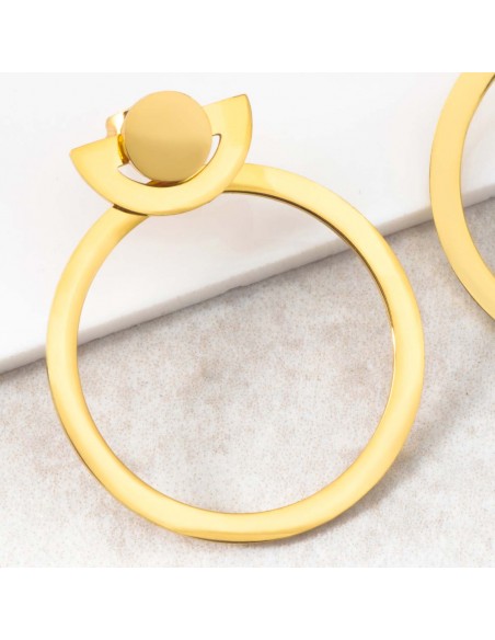 Bijoux boucle d'oreille Menthe À l'O ONDORE Gold créoles pendantes acier inoxydable doré Bijoux Sauvages