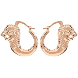 LIONESS Gold Hoop Earrings Gold Lion Discs Gold-plated brass