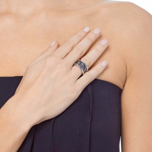 Bague REVOLUTION STEEL Grey Hematite Silver...