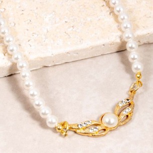 Collier VOLARE White Gold Ras de cou collier de perles...