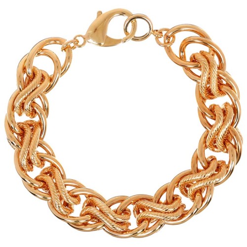Bracelet RELINDA Gold Bracelet chaine souple Maille striée Doré Laiton doré à l'or fin