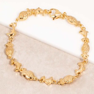 Bracelet MARENO Gold Bracelet chaine souple Poissons et...