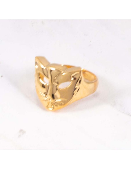 Bague GATO LOCO Gold Jonc plein Chat Doré Laiton doré à l'or fin