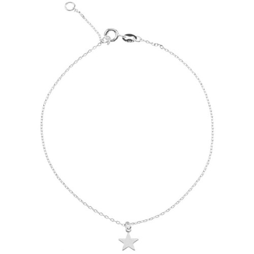 Bracelet ASTINE Silver Bracelet chaine de cheville souple à pendentif Pendentif étoile Argent Laiton argenté à l'argent fin