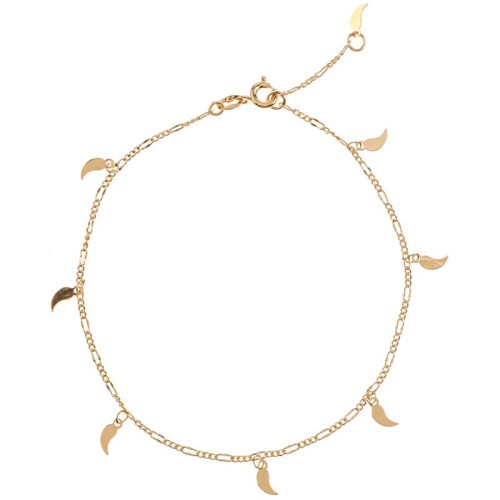 Bracelet BASTINE Gold Bracelet chaine de cheville souple à pendentif Pampilles piments Doré et Doré Laiton doré à l'or fin