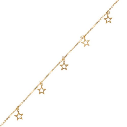 Bracelet LUNIS Gold Bracelet chaine de cheville souple à pendentif Pampilles étoiles Doré et Doré Laiton doré à l'or fin