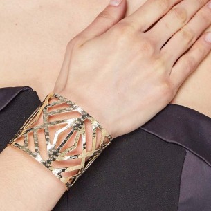 Bracelet LENIS Gold Manchette réglable flexible rigide...