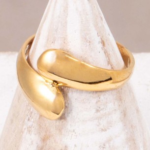 LILI Gold Ring, Solid Toi et Moi Bangle, Gold Plated Brass