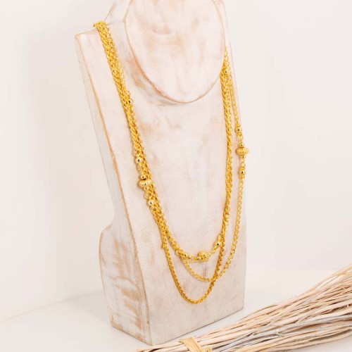 Collier SOLANO Gold Sautoir multirangs chaine...