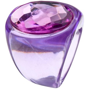 CRISTARACOCA Purple Cabochon Pavé Contemporary Purple Resin Crystal Ring 2