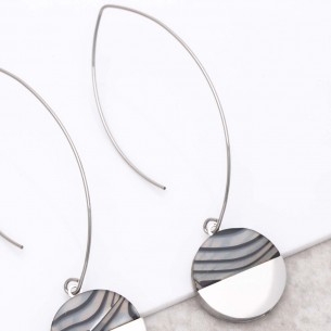 Bijoux boucle d'oreille Menthe À l'O URUKA Silver créoles pendantes acier argent Bijoux Sauvages 2